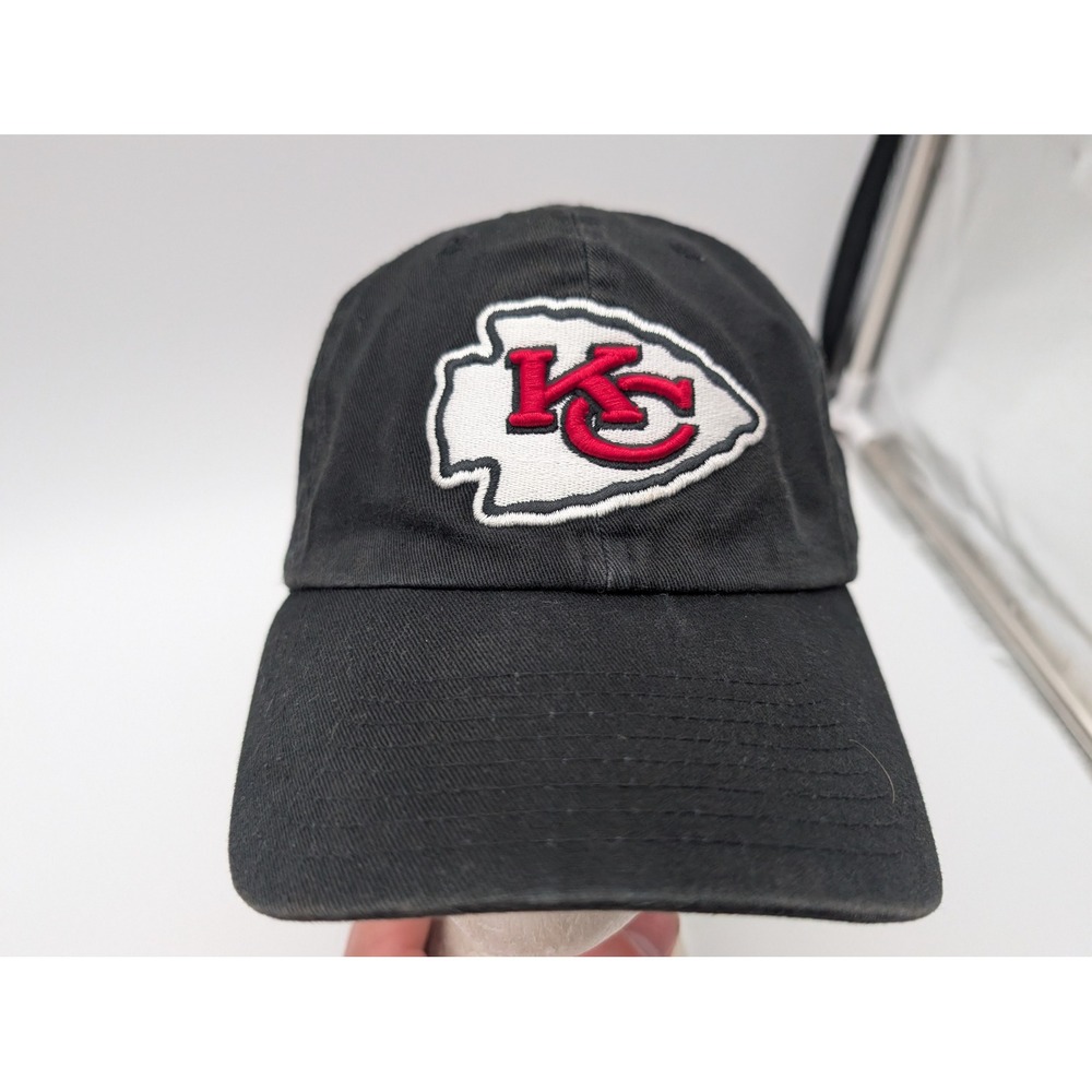 47 Brand Kansas City Chiefs Hat Black Adjustable Strapback Baseball Cap NFL Logo